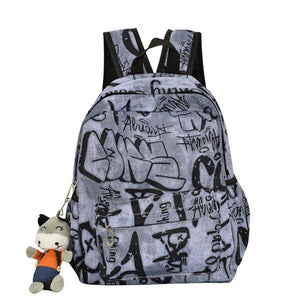 Graffiti-Inspired Unisex Backpack